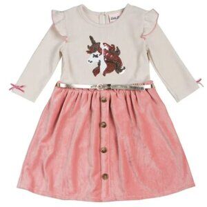 Little Lass Girls Unicorn Dress, Size 12 Months